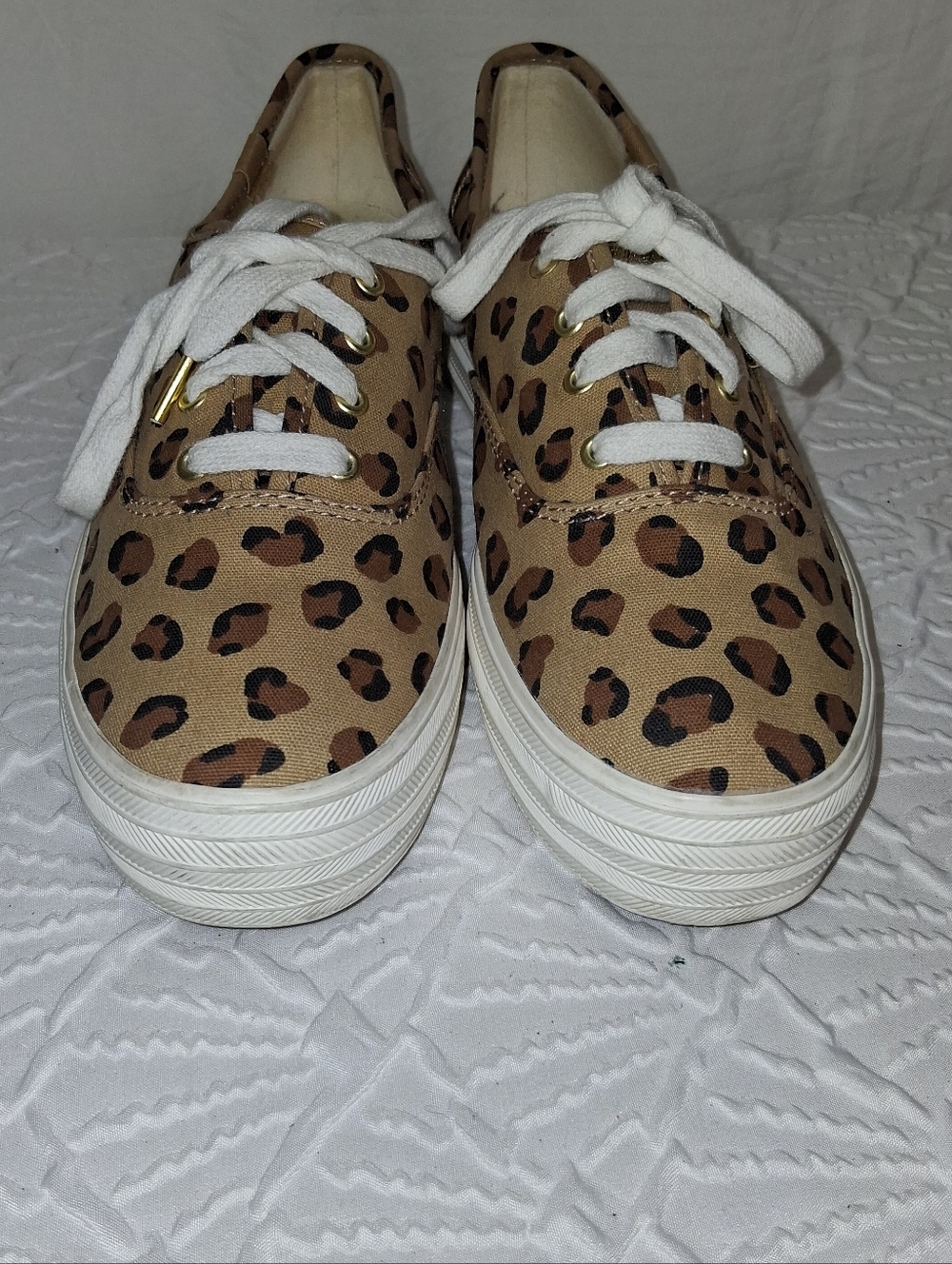 Keds Women’s Leopard Print Casual Lace-Up Sneakers - Tan Sixe 7.5 - Picture 11 of 16